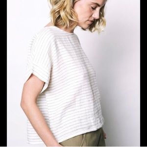 Elizabeth Suzann Georgia Tee OS Linen Stripe FTOS